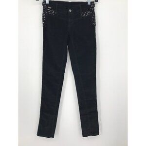 Citizens Of Humanity Avedon Low Rise Skinny Studded Velour Black Jean 25 NEW